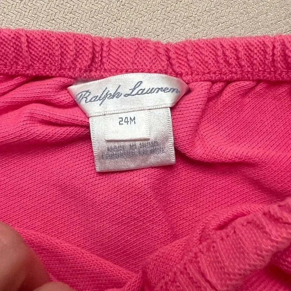 2 Ralph Lauren baby Bloomers shorts diaper cover pink stripes toddler girl